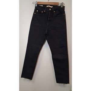 Levi's premium san Francisco womens 24 wedgie jeans pants black fayed end
